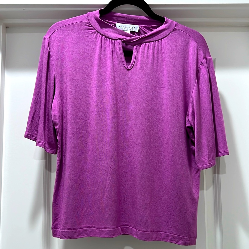 Amour Vert modal knit pink blouse size medium